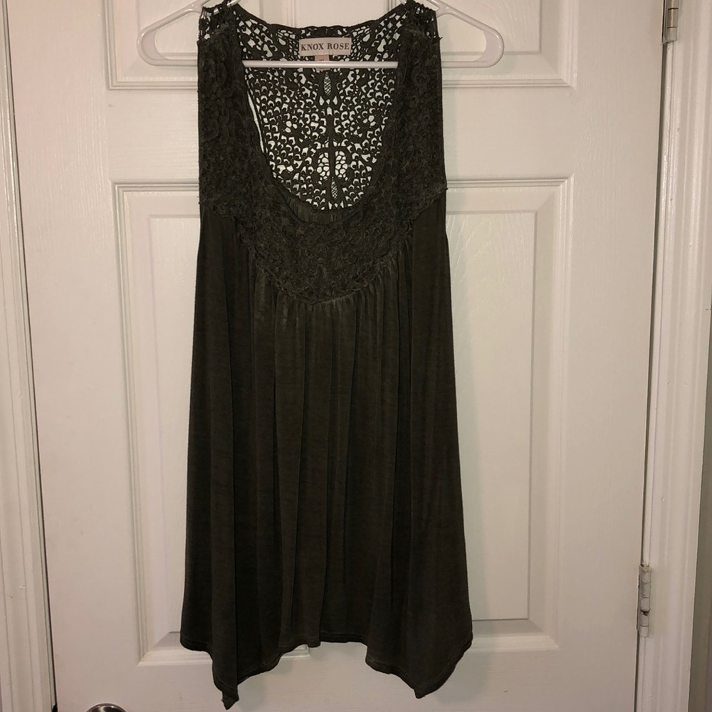 Hunter green Knox Rose top